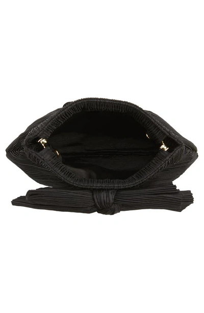 Loeffler Randall Mini Pleated Bow Frame Clutch In Black