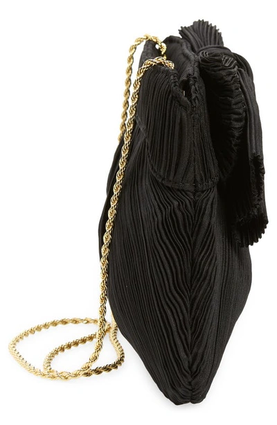Loeffler Randall Mini Pleated Bow Frame Clutch In Black