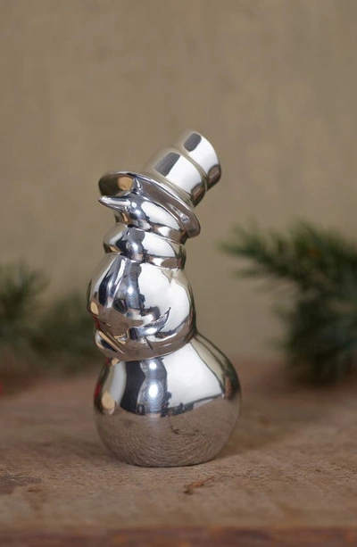 Nambe Mini Snowman Christmas Decor In White