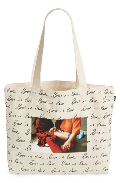 Shop Vans Pride Cotton Tote Bag In Sara Lorusso Marshmallow