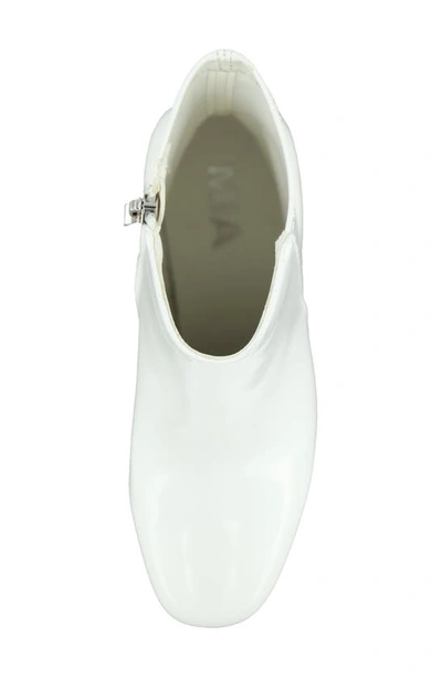 Mia Kymi Block Heel Bootie In White