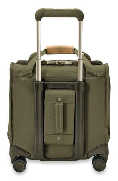 Shop Briggs & Riley Baseline Cabin Spinner Carry-on Bag In Olive