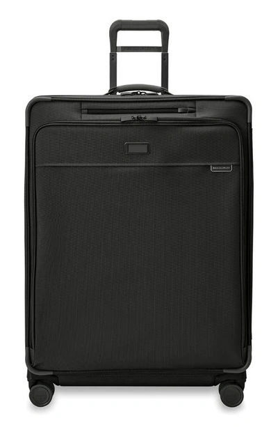 Shop Briggs & Riley Baseline Extra Large Expandable Spinner Suitcase In Black