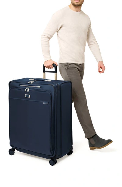 Shop Briggs & Riley Baseline Extra Large Expandable Spinner Suitcase In Navy