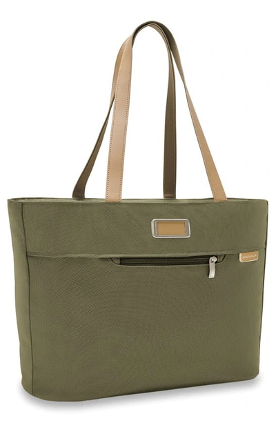 Shop Briggs & Riley Baseline Traveler Tote Bag In Olive