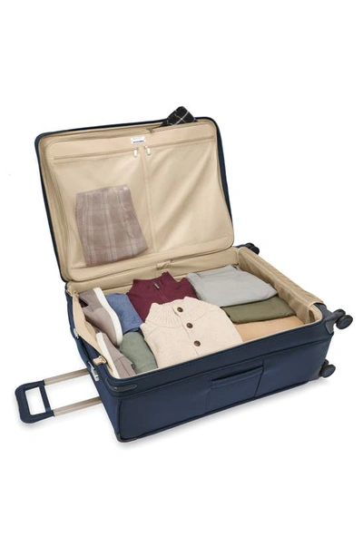 Briggs & Riley Baseline Extra Large Expandable Spinner Suitcase In Navy