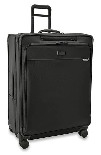 Shop Briggs & Riley Baseline Extra Large Expandable Spinner Suitcase In Black