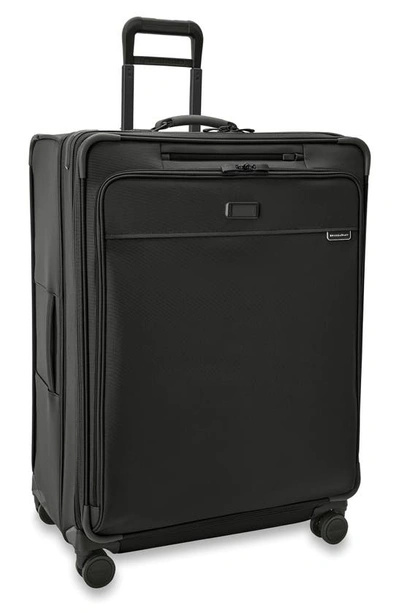 Briggs & Riley Men's Baseline Extra Large Expandable Spinner Suitcase In Black