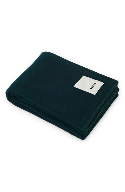 Shop Tekla Merino Wool Throw Blanket In Dark Green