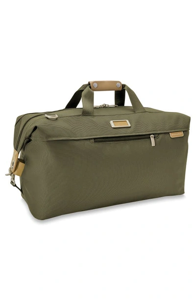 Shop Briggs & Riley Baseline Weekend Duffle Bag In Olive