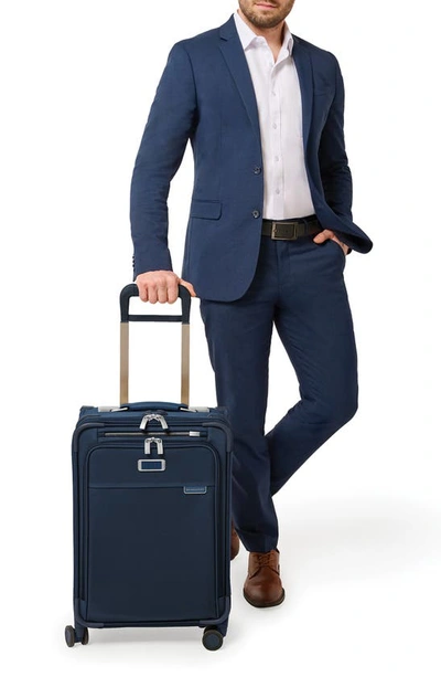 Briggs & Riley Baseline Essential Carry On Spinner Suitcase In Navy