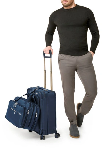 Briggs & Riley Baseline Essential Carry On Spinner Suitcase In Navy