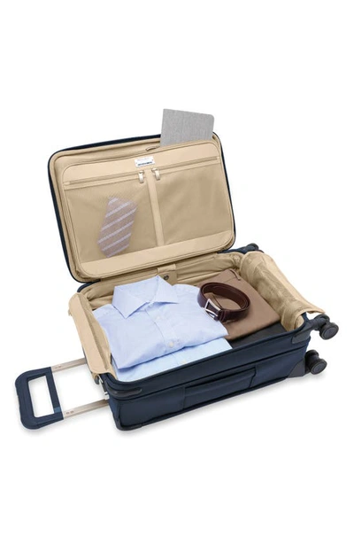 Briggs & Riley Baseline Essential Carry On Spinner Suitcase In Navy