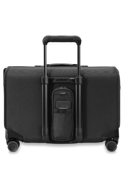 Shop Briggs & Riley Baseline Wide Spinner Carry-on Garment Bag In Black