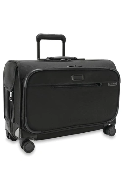 Shop Briggs & Riley Baseline Wide Spinner Carry-on Garment Bag In Black