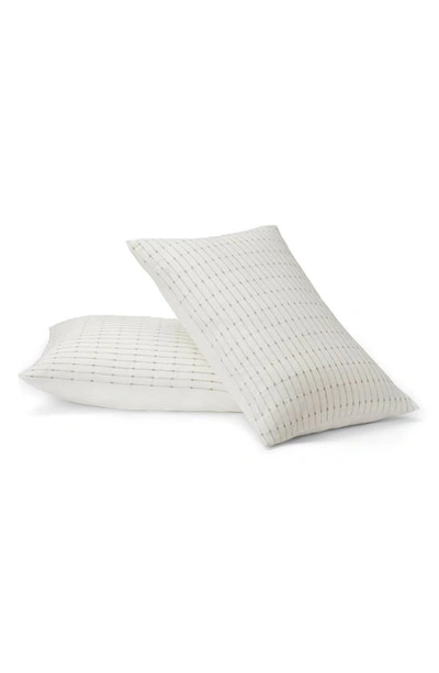 Shop Casper Set Of 2 Soft Grid Pillow Shams In Dijon
