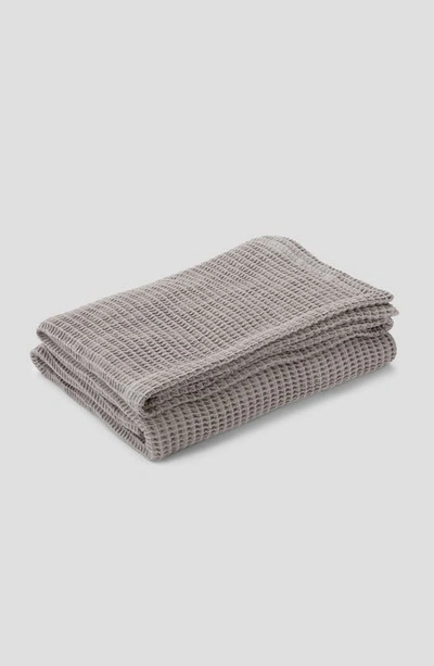 Shop Casper Organic Cotton Waffle Knit Throw Blanket In Rain