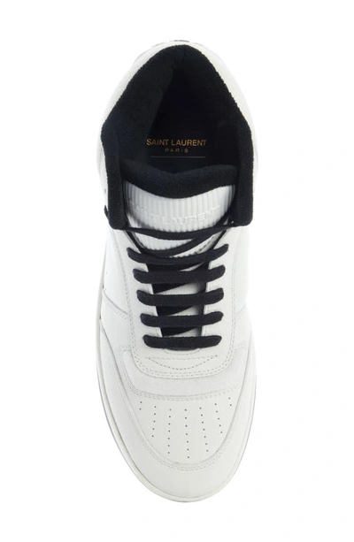 Shop Saint Laurent Sl/80 Mid Top Sneaker In Blanc Opt