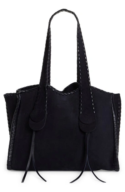 Shop Chloé Large Mony Leather Tote In Midnight