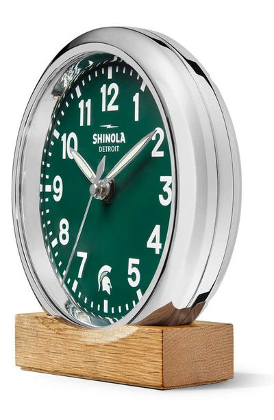 Shop Shinola Runwell 6 Desk Clock In Green