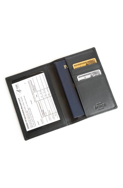 Royce New York Personalized Leather Vaccine Card Holder In Black