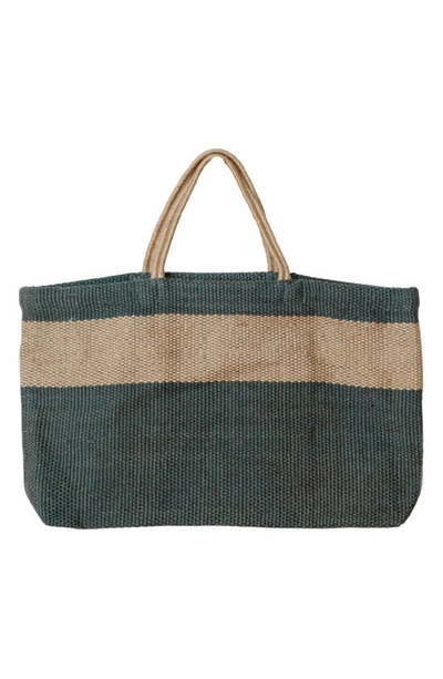 Will And Atlas Hayes Wide Market Shopper Jute Tote In Grey/ Natural