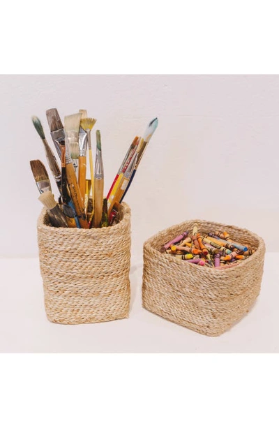 Will And Atlas Small Square Jute Basket In Natural
