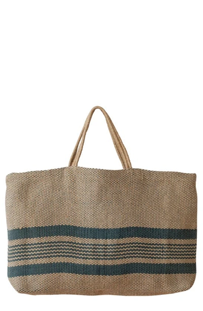 Shop Will And Atlas Chelsea Wide Market Shopper Jute Tote In Natural/ Grey