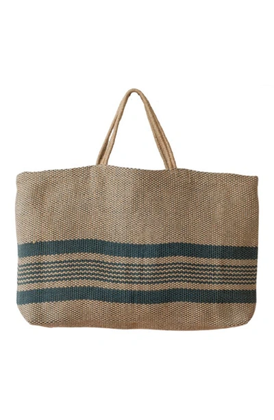 Shop Will And Atlas Chelsea Wide Market Shopper Jute Tote In Natural/ Grey