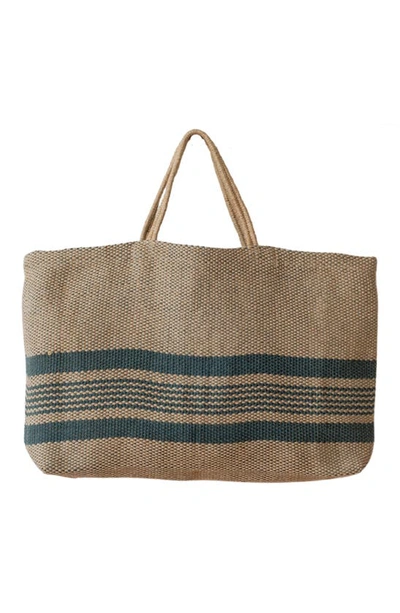 Will And Atlas Chelsea Wide Market Shopper Jute Tote In Natural/ Grey