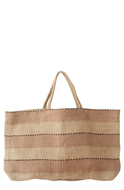 Shop Will And Atlas Khari Wide Market Shopper Jute Tote In Spice