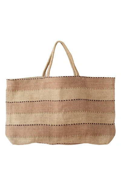 Shop Will And Atlas Khari Wide Market Shopper Jute Tote In Spice