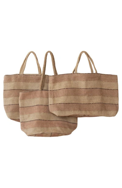 Will And Atlas Khari Wide Market Shopper Jute Tote In Spice
