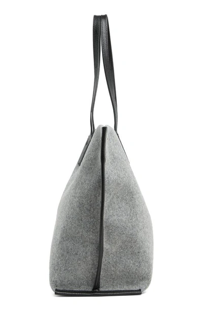 Shop Longchamp Essential Wool & Leather Open Tote In Grey
