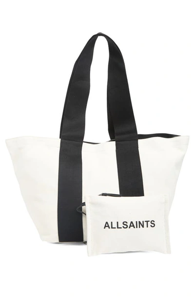 Shop Allsaints Nina Cotton Tote In Warm White