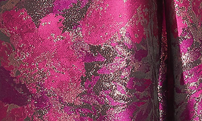 Shop Adrianna Papell Metallic Floral Jacquard Fit & Flare Dress In Magenta/ Orchid Multi