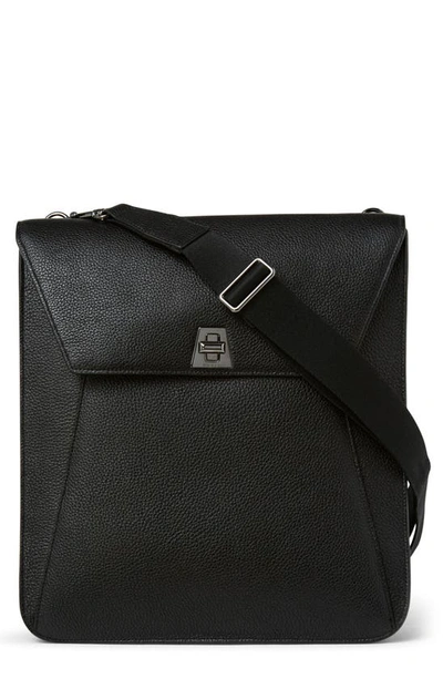 Shop Akris Medium Anouk Leather Messenger Bag In Black
