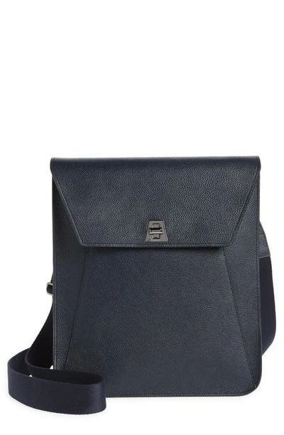 Shop Akris Medium Anouk Leather Messenger Bag In Denim