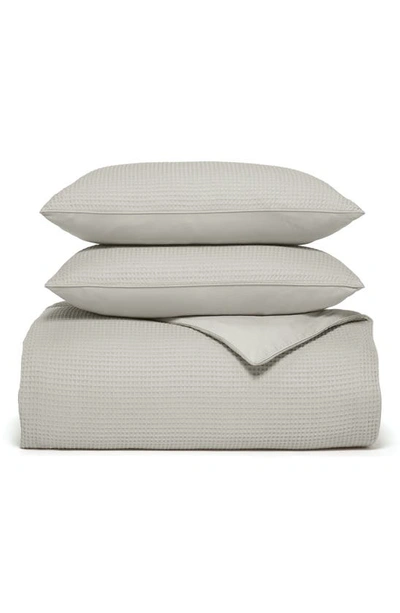 Shop Boll & Branch Waffle Weave Organic Cotton Duvet Cover & Sham Set In Pewter