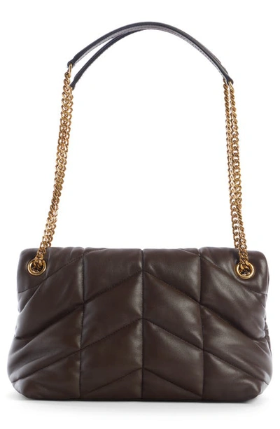Saint Laurent Medium Loulou Puffer Quilted Leather Crossbody Bag In Dark Ganache