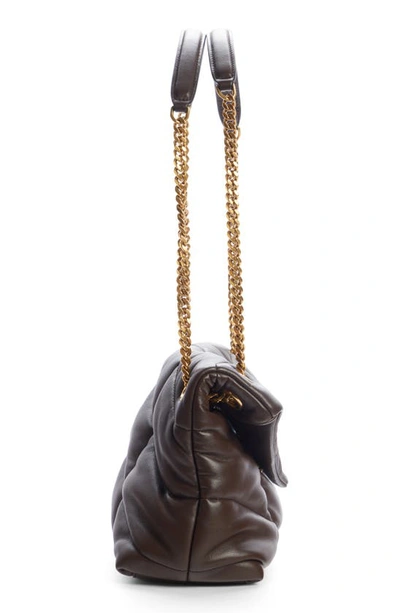 Saint Laurent Medium Loulou Puffer Quilted Leather Crossbody Bag In Dark Ganache