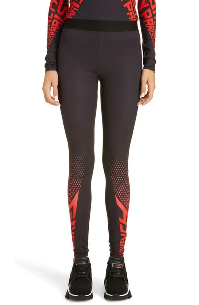 NWT Givenchy Black Red Racing Logo Athletic Stretch Leggings Pants