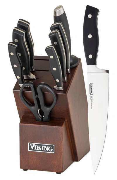 Shop Viking 10-piece True Forged Knife Block Set In Stainless Steel