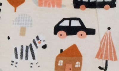 Magnetic Me Busy Town Print Organic Cotton Footie In Tan Multi