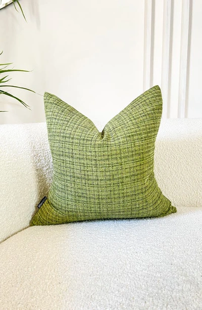 Modish Decor Pillows Linen Tweed Pillow Cover In Green Tones