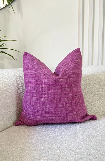 Modish Decor Pillows Linen Tweed Pillow Cover In Purple Tones