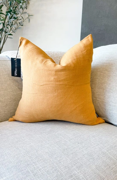 Shop Modish Decor Pillows Linen Pillow Cover In Yellow Tones