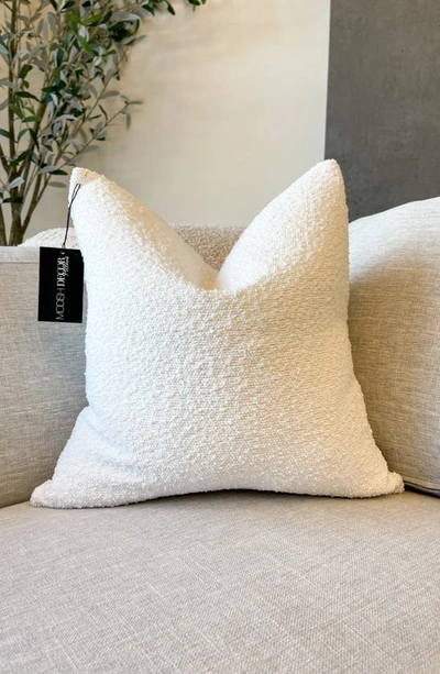 Modish Decor Pillows Boucle Decorative Pillow Cover, 24 X 24 In White Tones