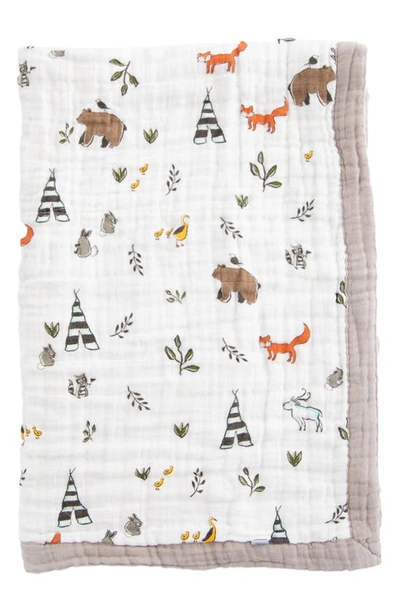 Little Unicorn Cotton Muslin Baby Quilt In Forest Friends