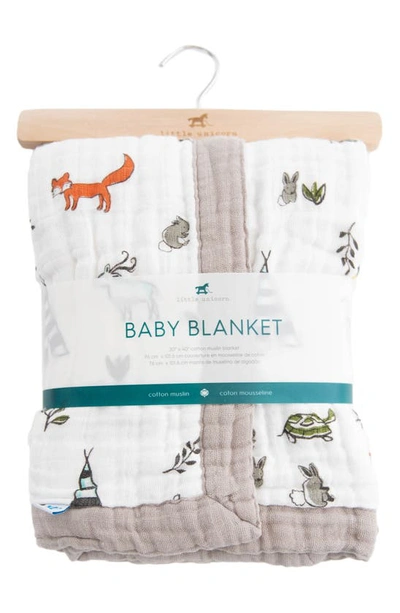 Little Unicorn Cotton Muslin Baby Quilt In Forest Friends